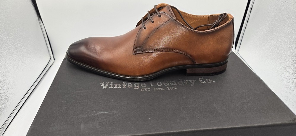 Vintage Foundry Co. Eldred Oxford Shoes Mens Size 8.5 Cognac Leather Dress
