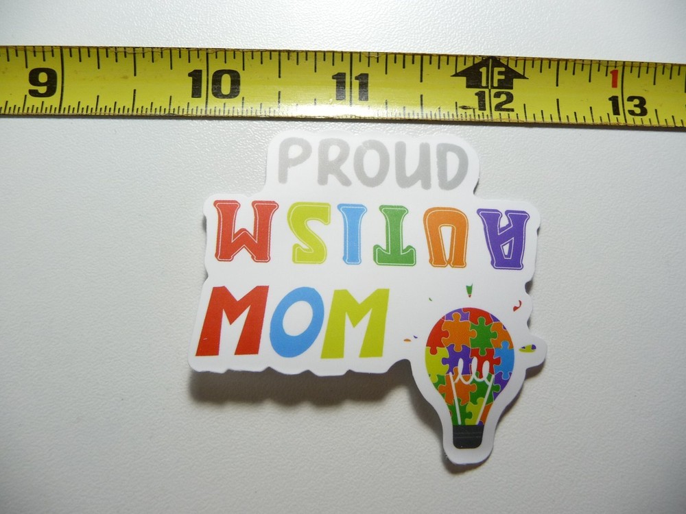 AUTISM SUPPORT DECAL STICKER PROUD MOM LIGHT BULB AWARENESS