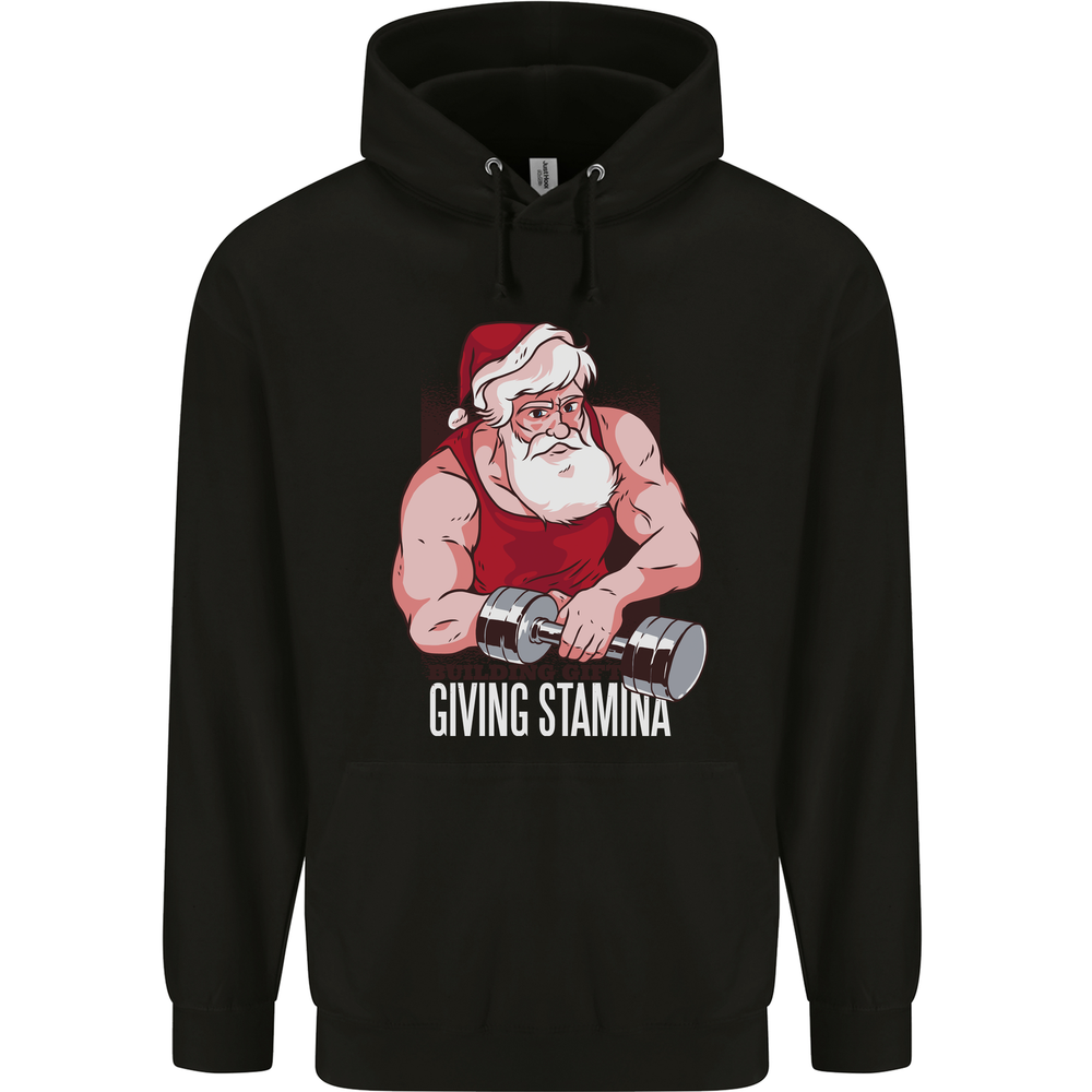 Santa's Workout Funny Christmas Gym Xmas Training Mens 80% Cotton Hoodie