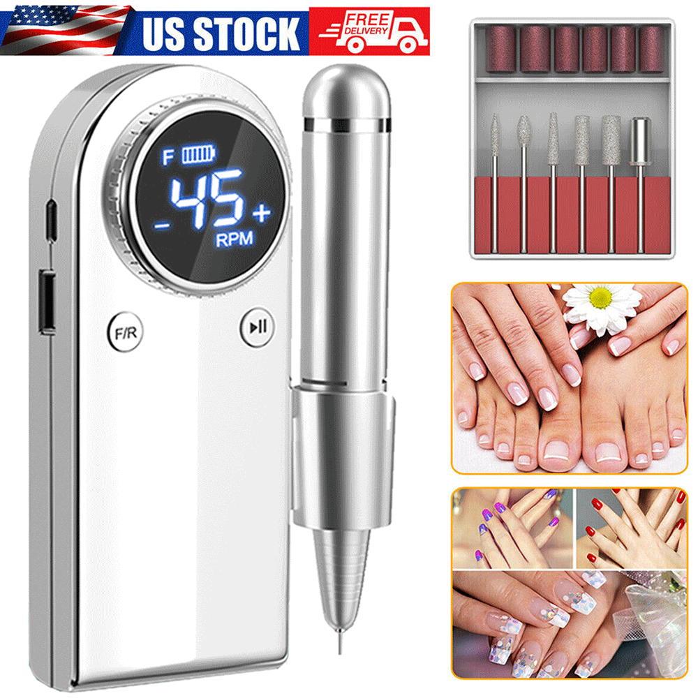 Upgarded 45000RPM Nail Drill File Kit Portable LCD Display Manicure Machine BK58