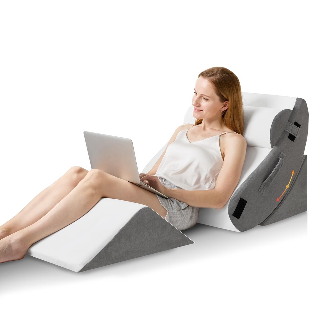 4Pcs Orthopedic Wedge Pillow Set for Sleeping & Post-Surgery Support