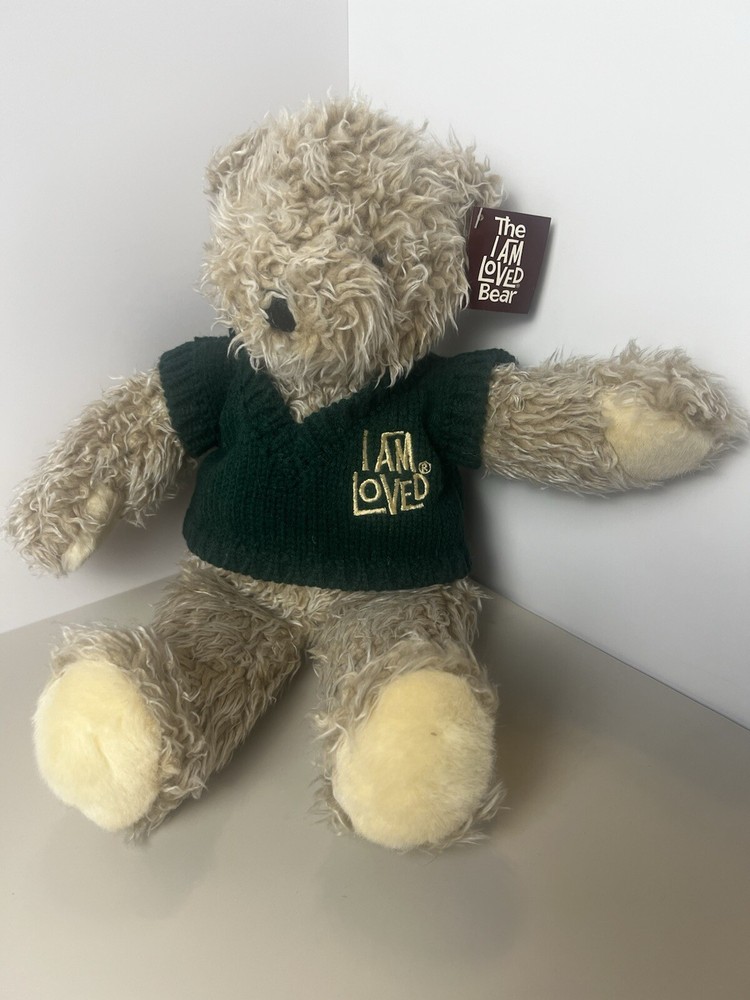 Vintage 1999 Helzberg Diamond Plush I Am Loved Teddy Bear With Sweater Soft 16”