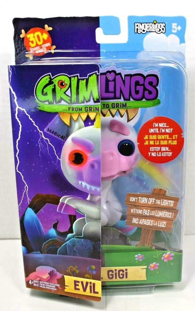 Grimlings Unicorn Evil GIGI Interactive Fingerlings Animal Toy for Ages 5+