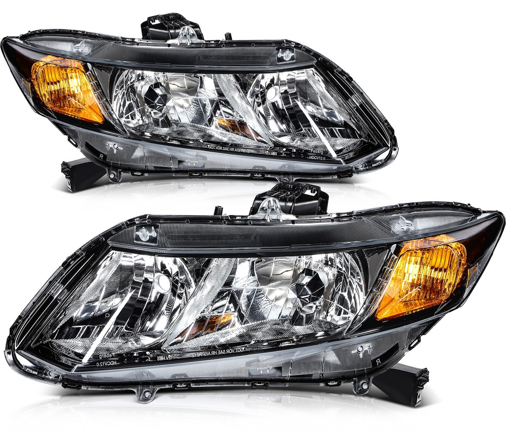 For Honda Civic 2012-2015 Clear Lens Headlights Assembly Passenger Driver Pair