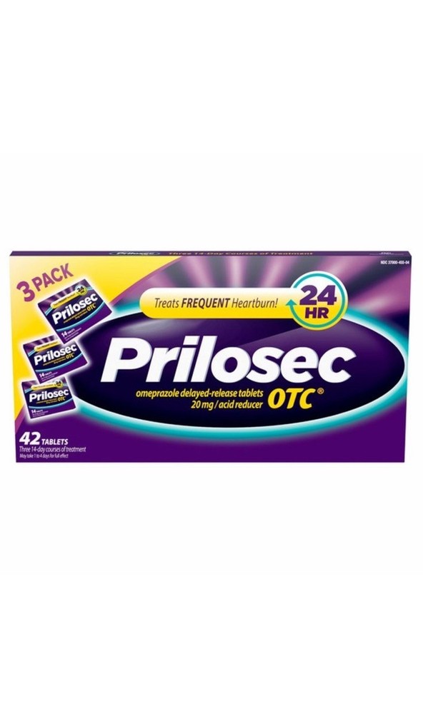 Prilosec OTC Omeprazole 20mg 42 Tablets Heartburn Relief Stomach Treatment