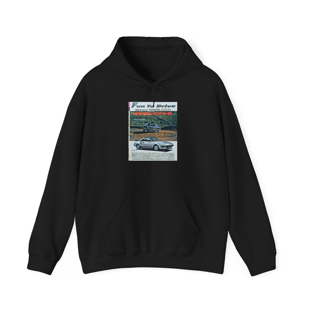 Toyota MR2 Retro Car Art Graphic Print LS Unisex Heavy Blend™ Hooded Sweatshirt