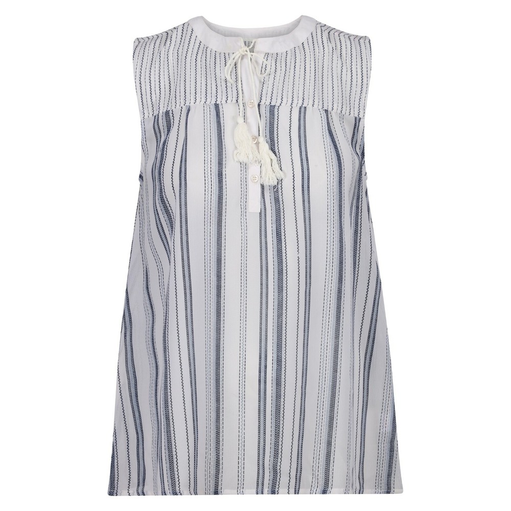 White Lightweight Vest Top Floaty Loose Fit Quarter Button Sleeveless BNWT Sz 16