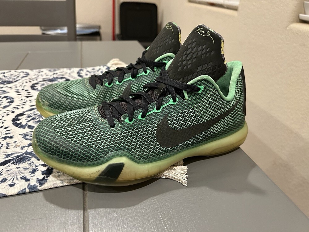 Nike Kobe X 10 Low vino Green Poison 7Y USED MAMBA FOCUS FURY Elite rage