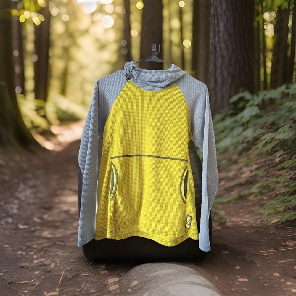 FLASH SALE 🚨 Melanzana MICRO GRID Hoodie | Women’s Small | Green / Gray RARE!-image