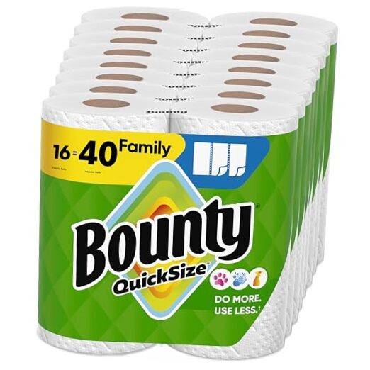 Quick Size Paper Towels 16 Family Rolls White 107 Sheets