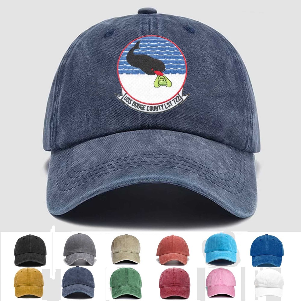Custom Embroidered Hat LST-722 USS Dodge County, Veteran Cap, Trucker Hat, Gift
