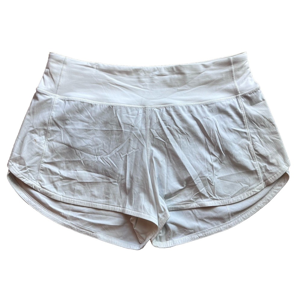 Lululemon Womens Low Rise Speed Up Shorts 2.5 Inch Size 8 White Athletic Running