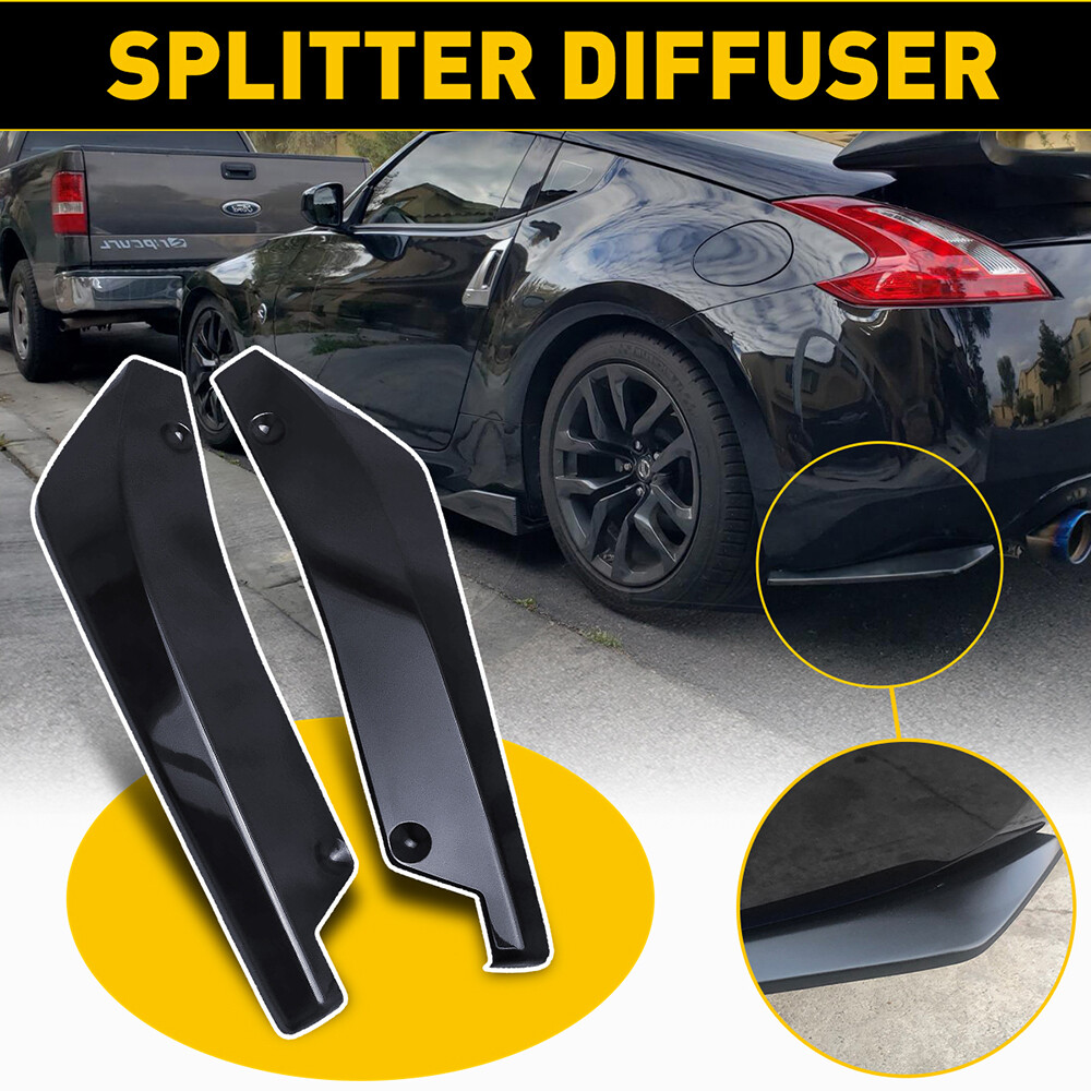 2set Universal Car Bumper Spats Rear Lip Splitter Canard Diffuser Spoiler Gloss