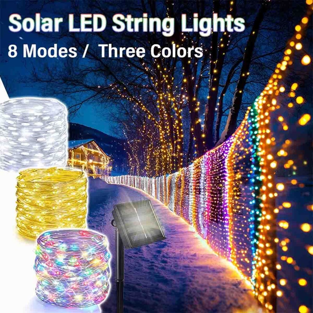 Solar Outdoor String Lights Fairy Garden Decor Party LED Lights Waterproof Lamp