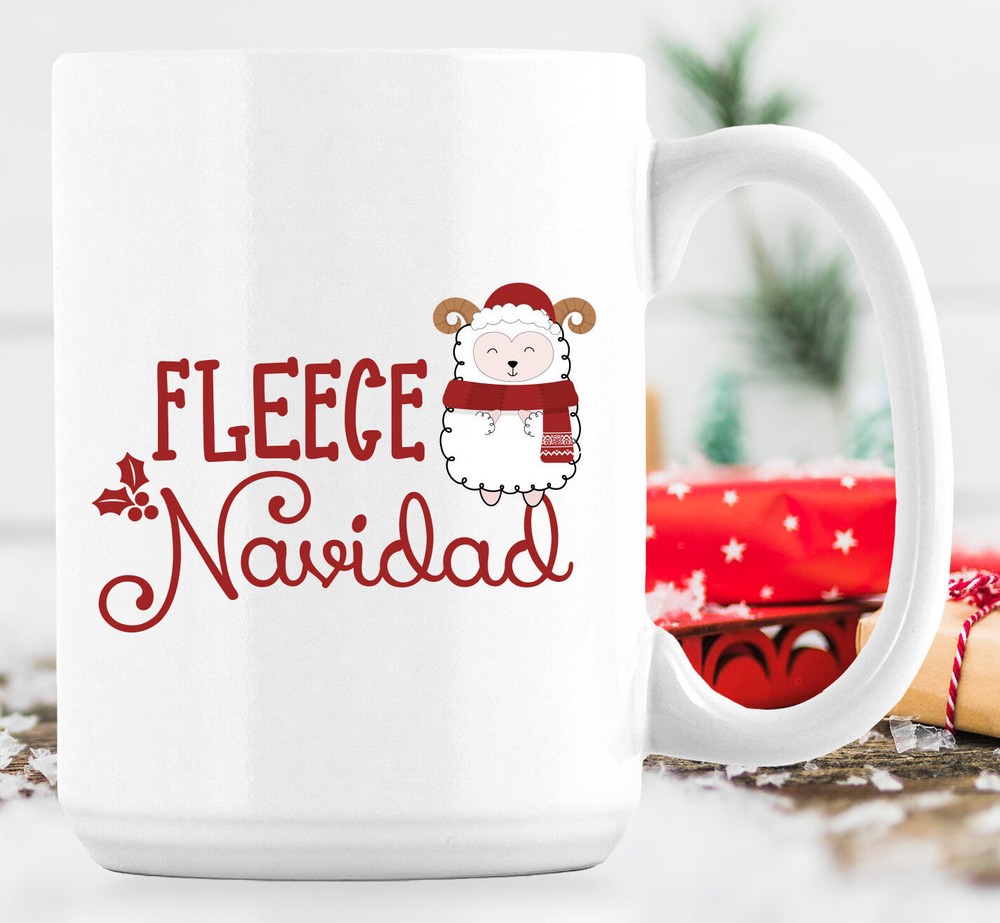 Festive Fleece Navidad Christmas Mug for Sheep Lovers
