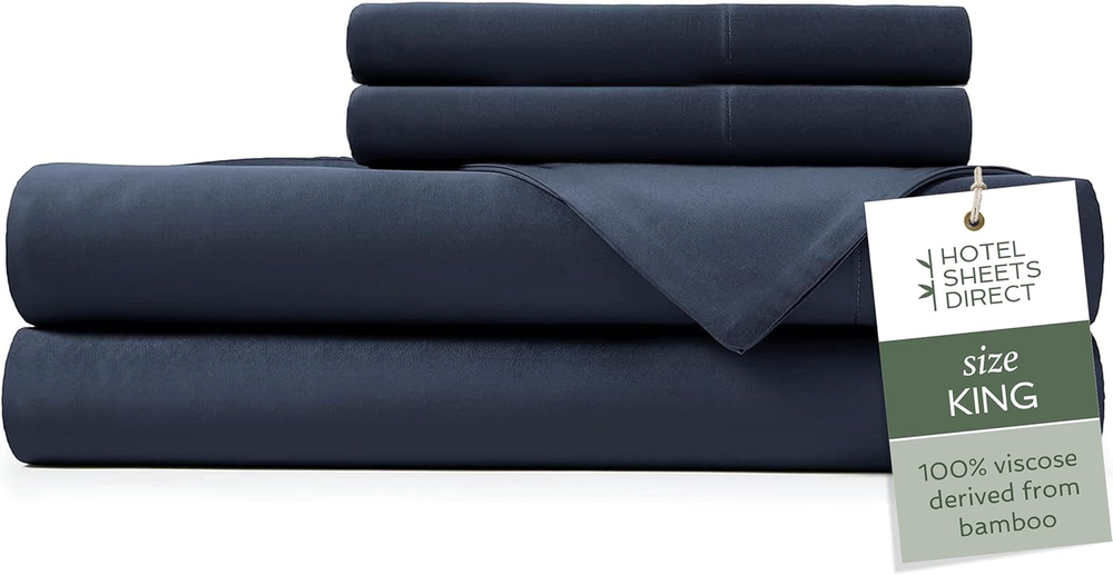 Luxury 4-Piece King Bamboo Viscose Bed Sheet Set with 2 Pillowcases