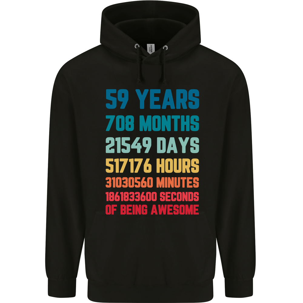 59th Birthday 59 Year Old Mens 80% Cotton Hoodie