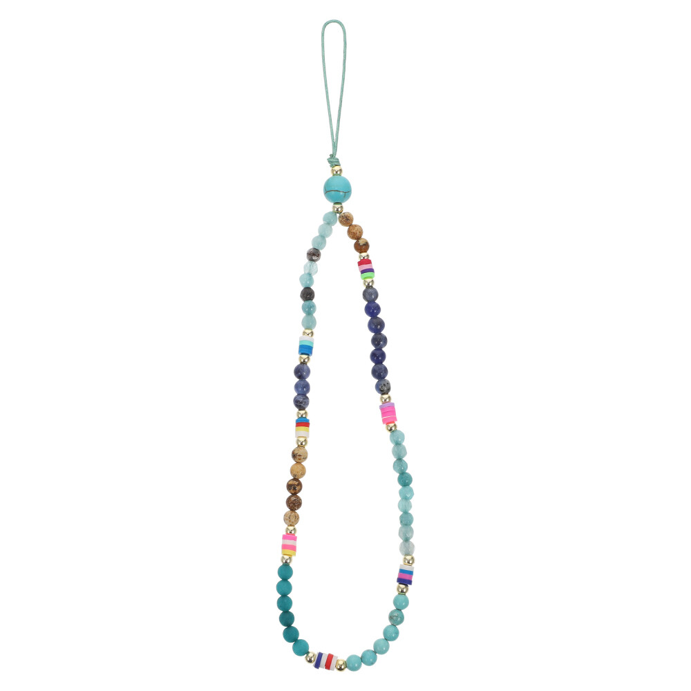 Beaded Phone Lanyard with Ethnic Chain Stylish Practical Accessory