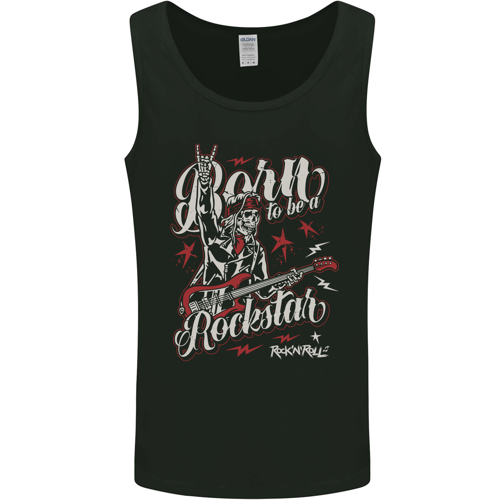 Born to Be a Rockstar Funny Rock Music Guitar Mens Vest Tank Top