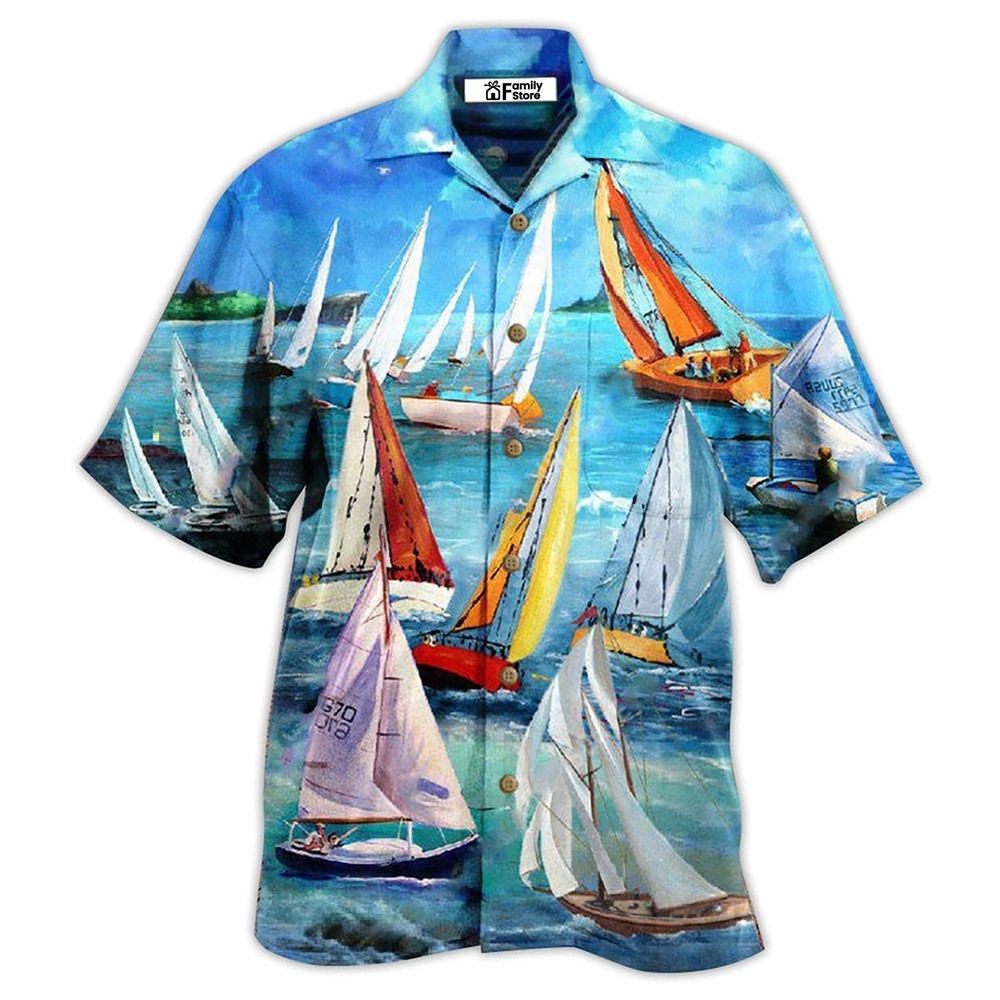 Sailing Hawaiian Shirt with Raise The Sails Wind Design