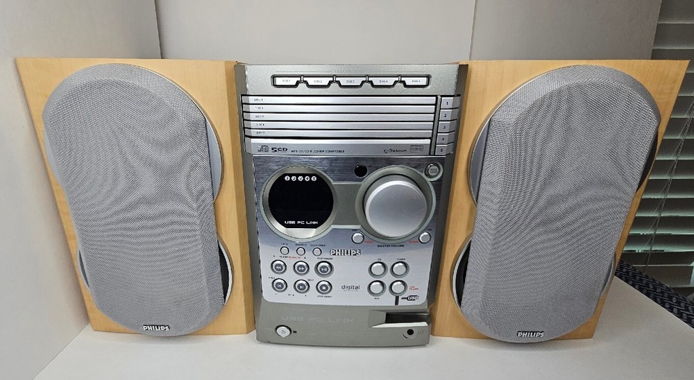 Philips MCM530/37 5 Disc CD Changer Micro Stereo System W/Speakers TESTED/WORKS