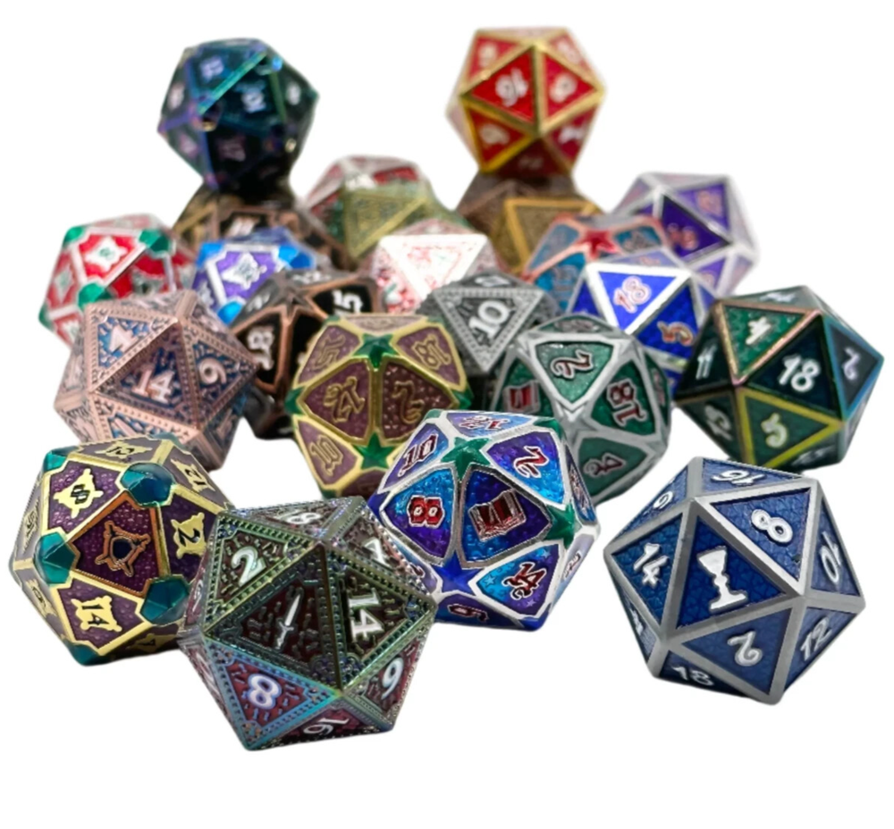 Mystery METAL D20 (Select Style) * Large Chunky Oversize Dice 25mm Norse Foundry