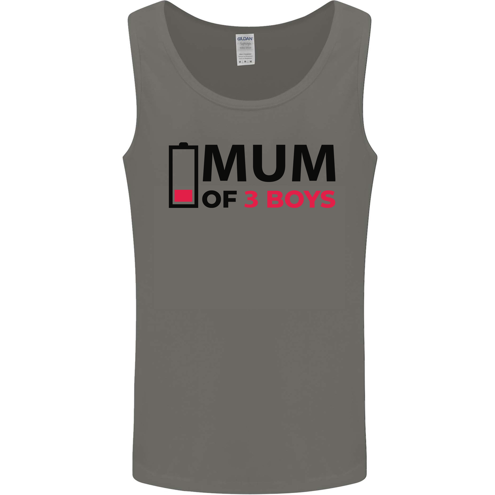 Mum of Three Boys Funny Mothers Day Mens Vest Tank Top