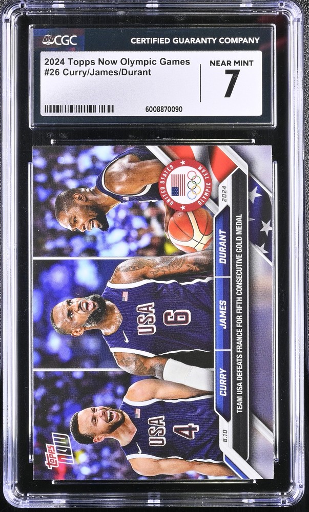 2024 Topps Now Olympic Games #26 Lebron/Curry/Durant CGC 7