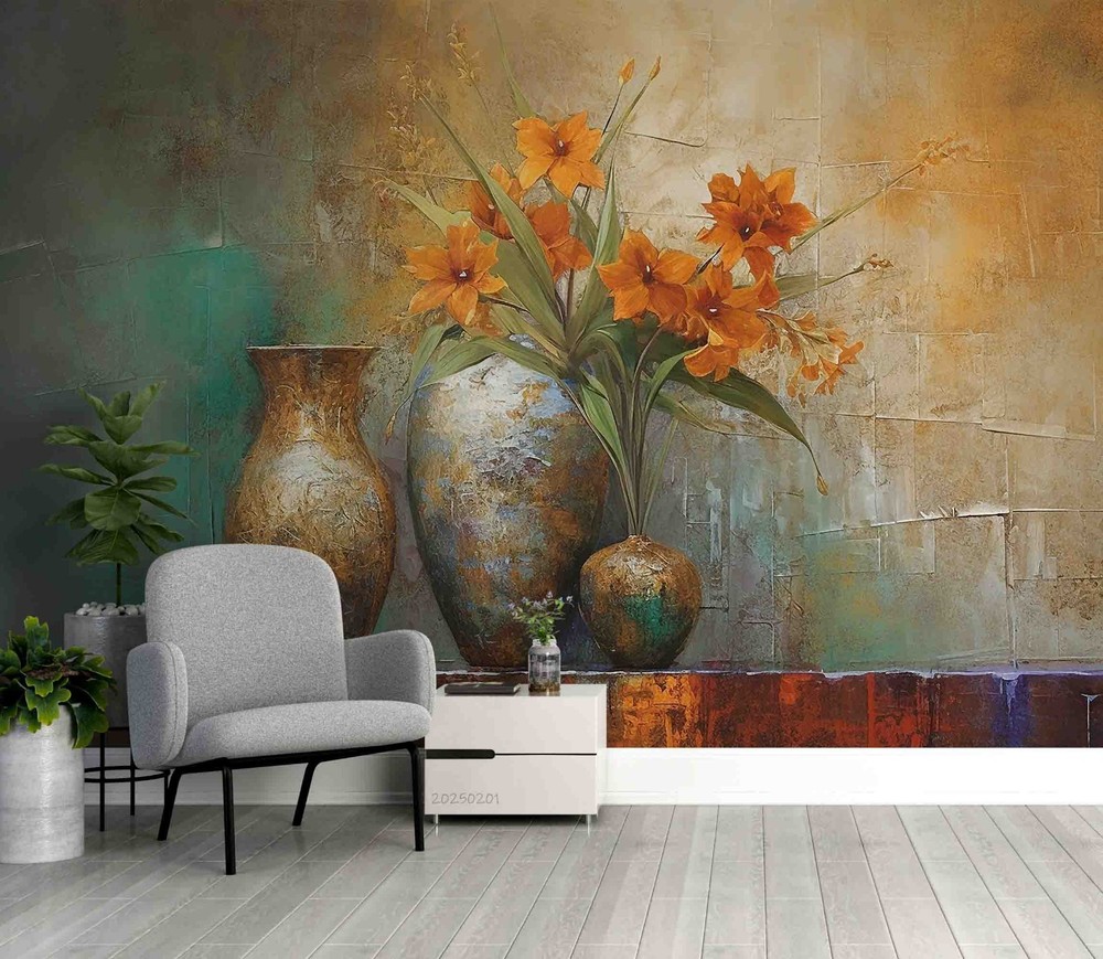 3D Flower Arrangement Oil Painting Wall Murals Wallpaper Murals Wall Sticker 5
