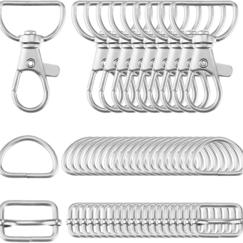 Set of 50 Keychain Clasp Rotatable Keychain Lobster Clasp Keyrings Lobster Hook