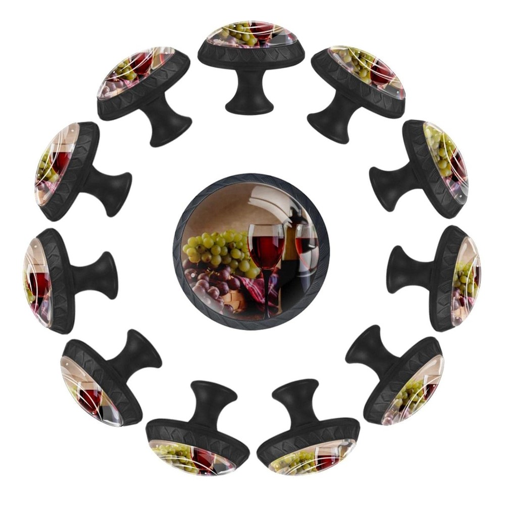Pack of 12 Grape Wine Round Cabinet Knobs for Furniture and Drawers