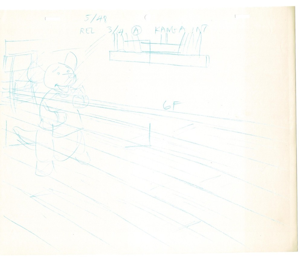 Winnie the Pooh Disney Original Production Drawing Sketch 1977 Washer 5b-39