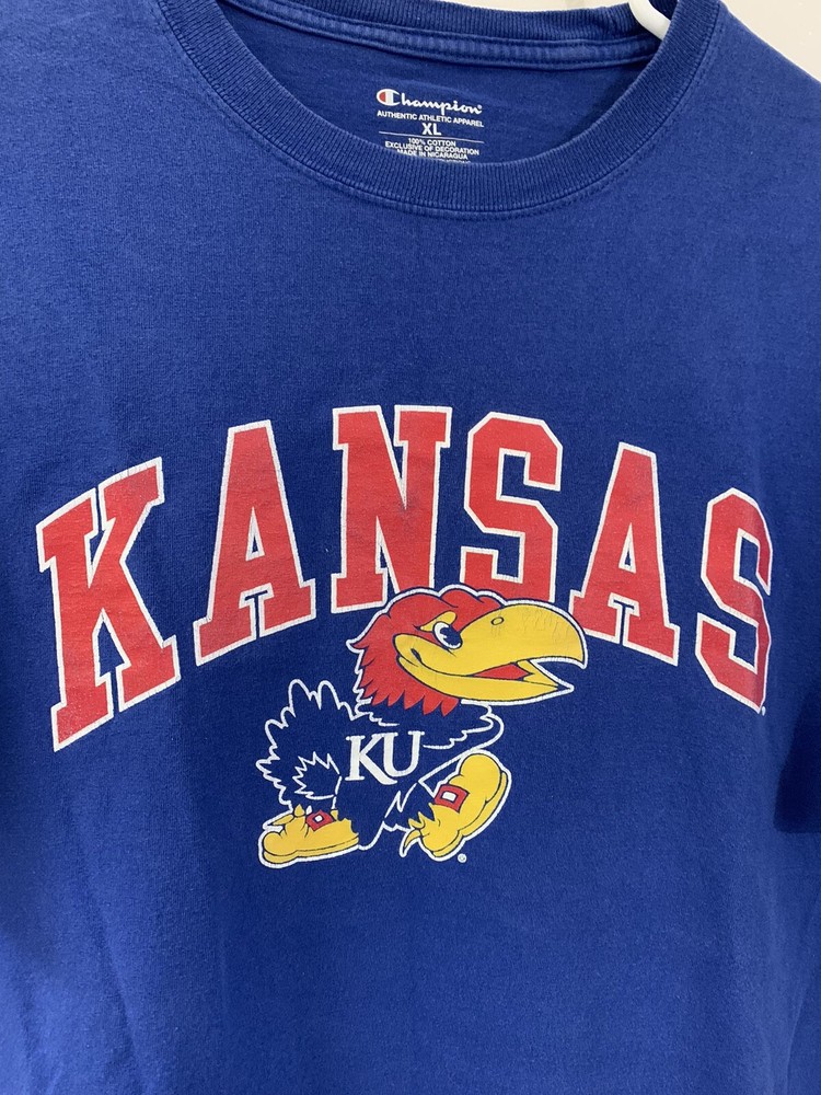 Kansas KU Jayhawks NcAA College Men’s Basketball Champion XL Blue Shirt