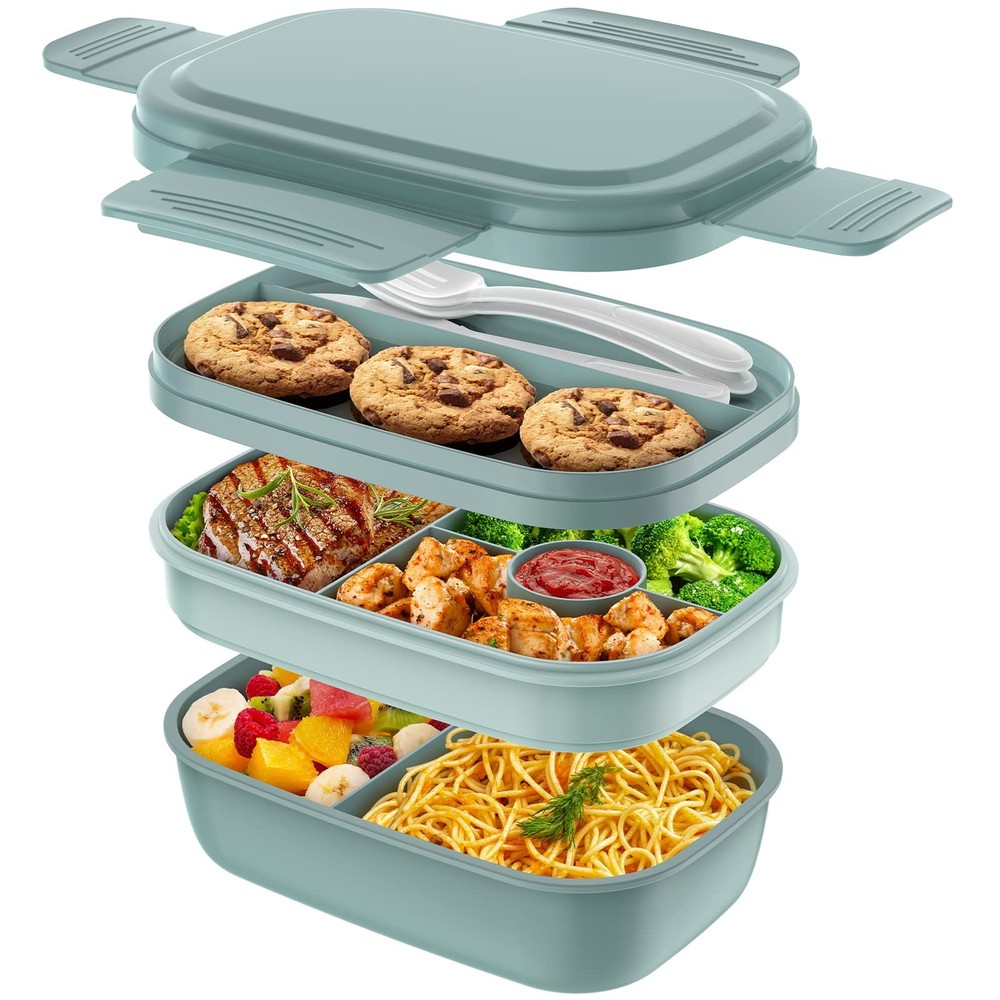 Adult Lunch Box3 Stackable Bento Lunch Containers For Adults Modern Minimalist D