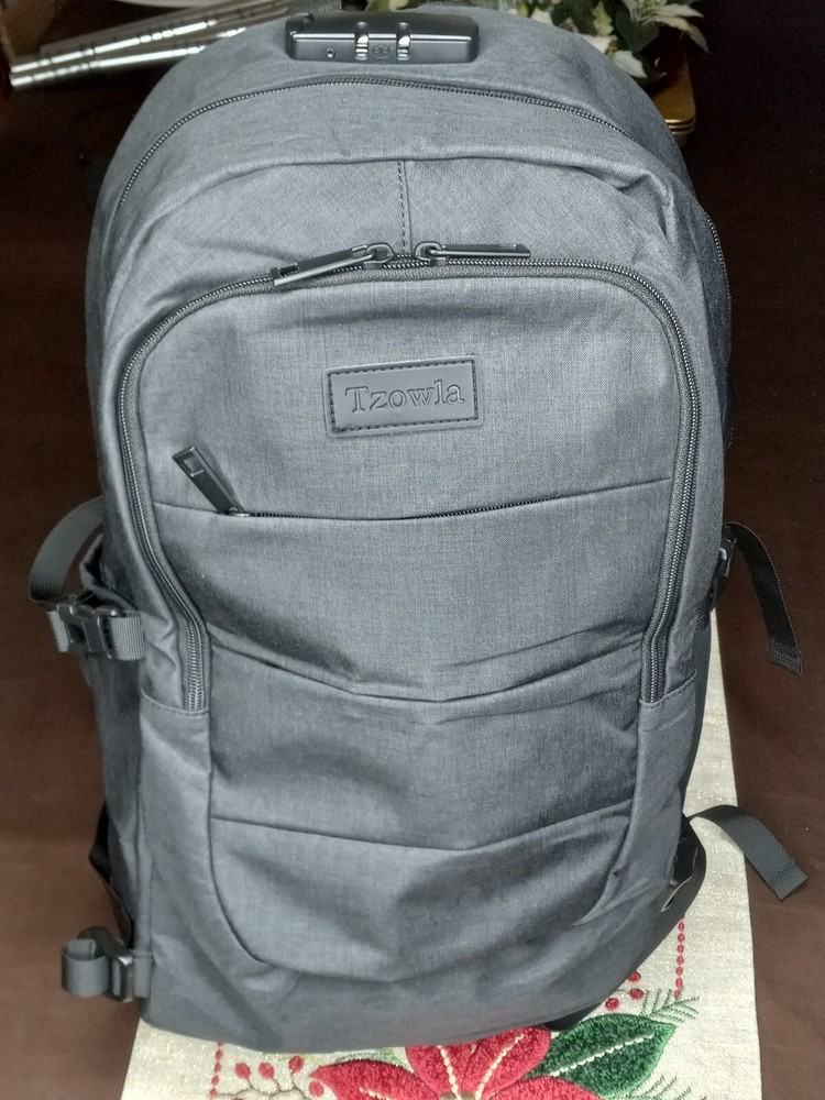 Tzowla 15.6 Laptop Backpack with USB Charging Water Resistant Anti-Theft Design