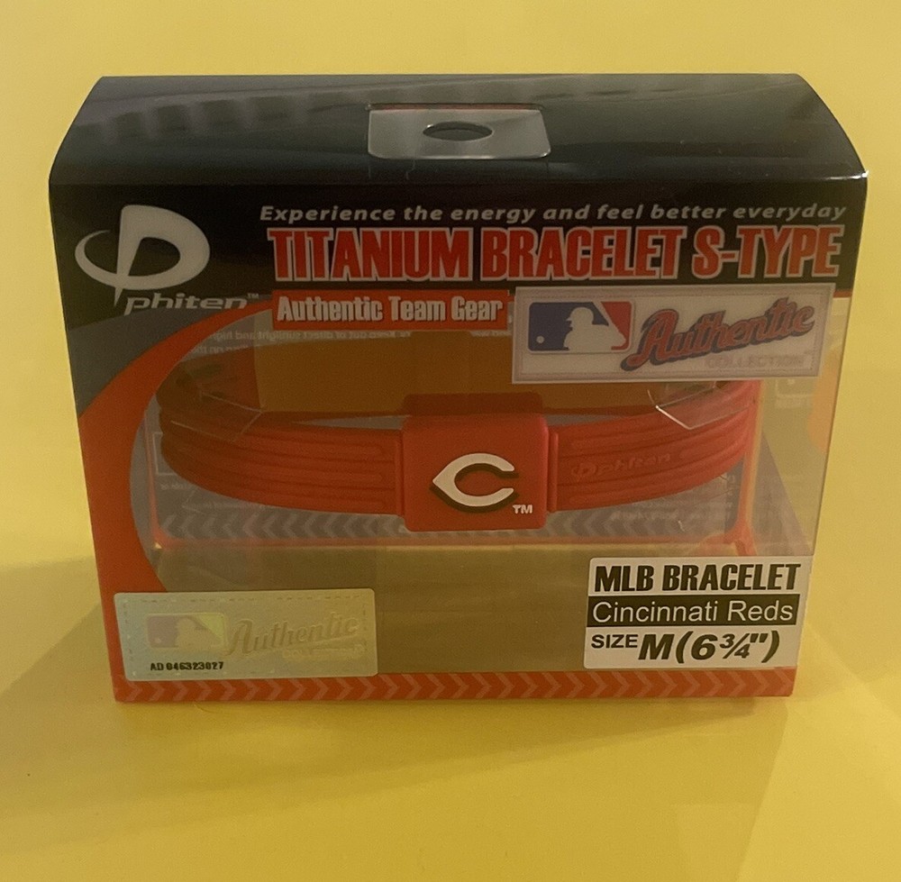 CINCINNATI REDS Phiten Titanium Bracelet - Medium - NEW in Box - Free Ship
