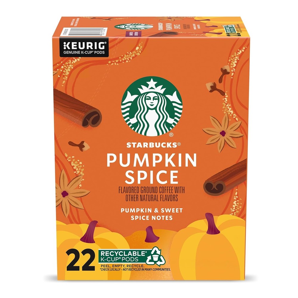 Starbucks K-Cup Coffee Pods, Pumpkin Spice Flavored for Keurig Coffee...