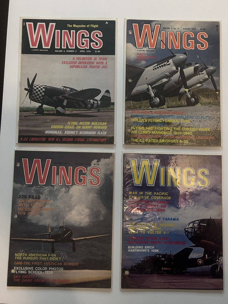 Wings The Magazine of Flight lot of 4, 1972 vol 2,4-6