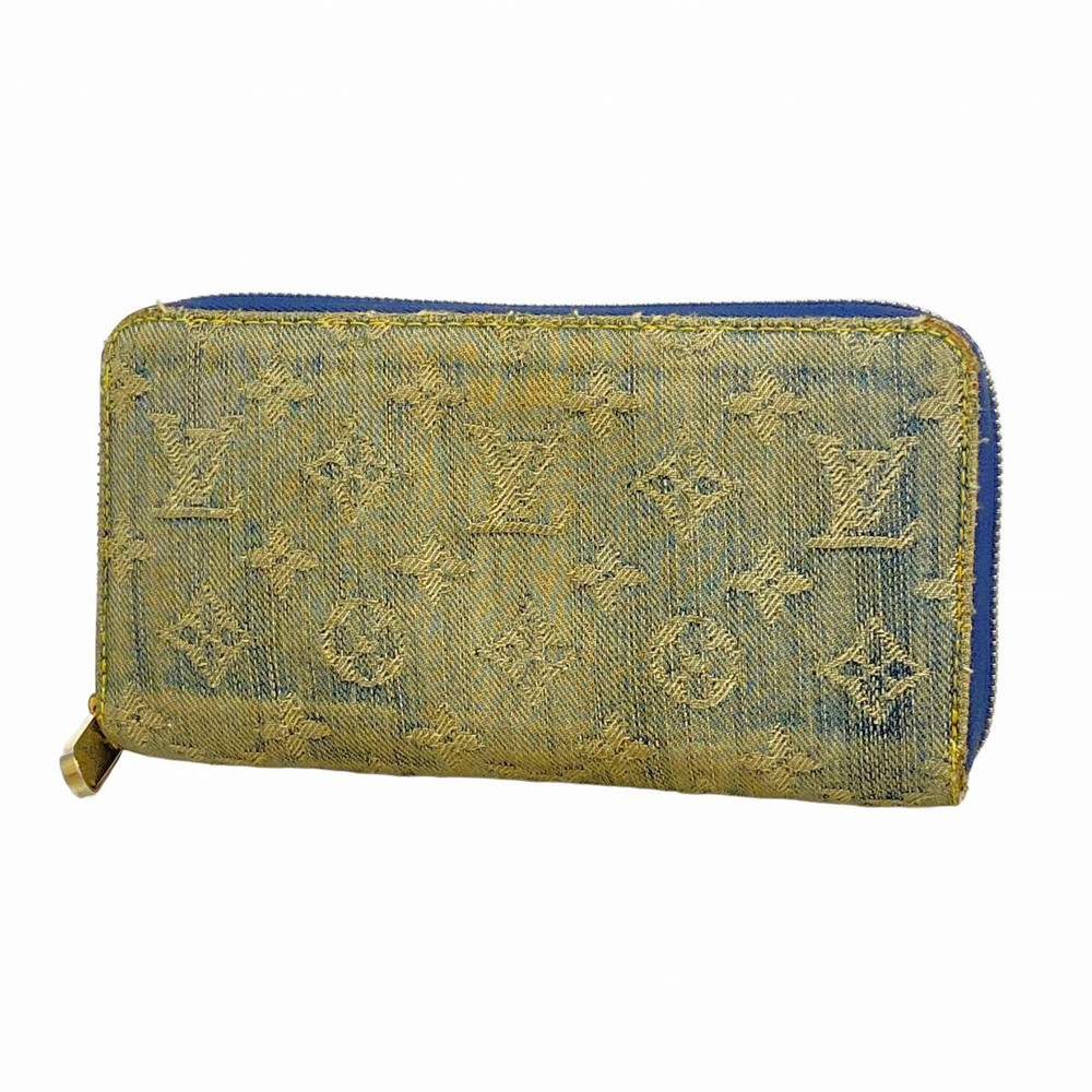 Louis Vuitton Monogram Denim Zippy Wallet Long Blue
