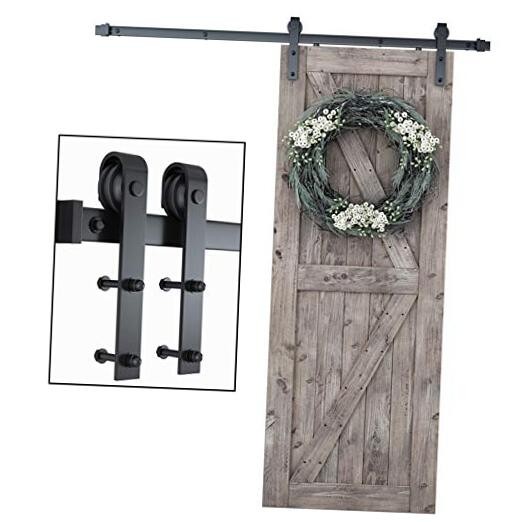 Heavy Duty Sturdy Sliding Barn Door Hardware Kit-Smoothly and Quietly 6 Feet