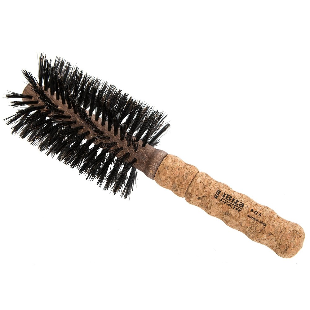 Round Boar Bristle Brush G5-70mm with Hybrid Swirled Boar and Carbon Fiber Nylon Bristles