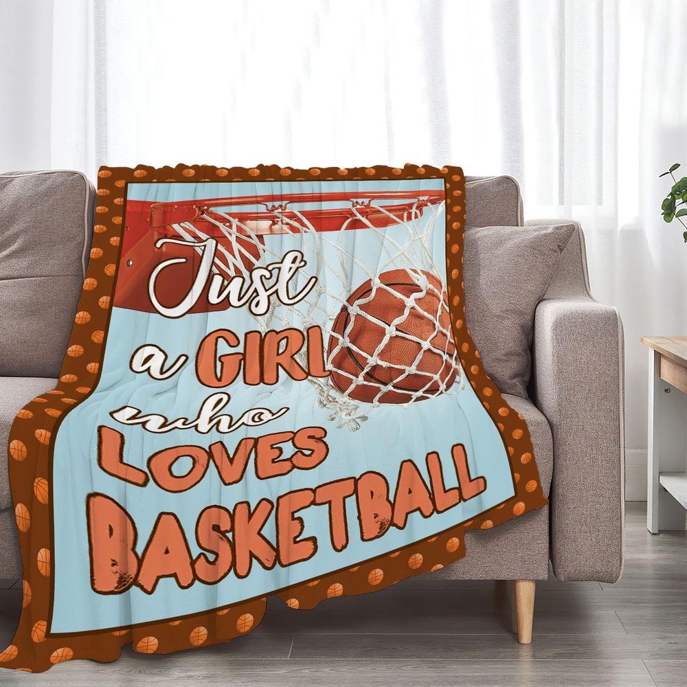 Basketball Lover Gift Super Soft Throw Blanket for Girls Who Love Hoops