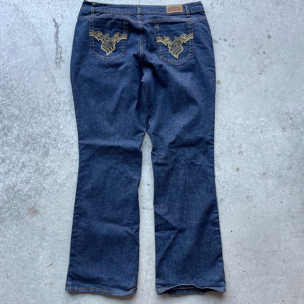 Rocawear Womens Black Baggy Wide Leg High Rise Y2K Jeans Size 20 38x32