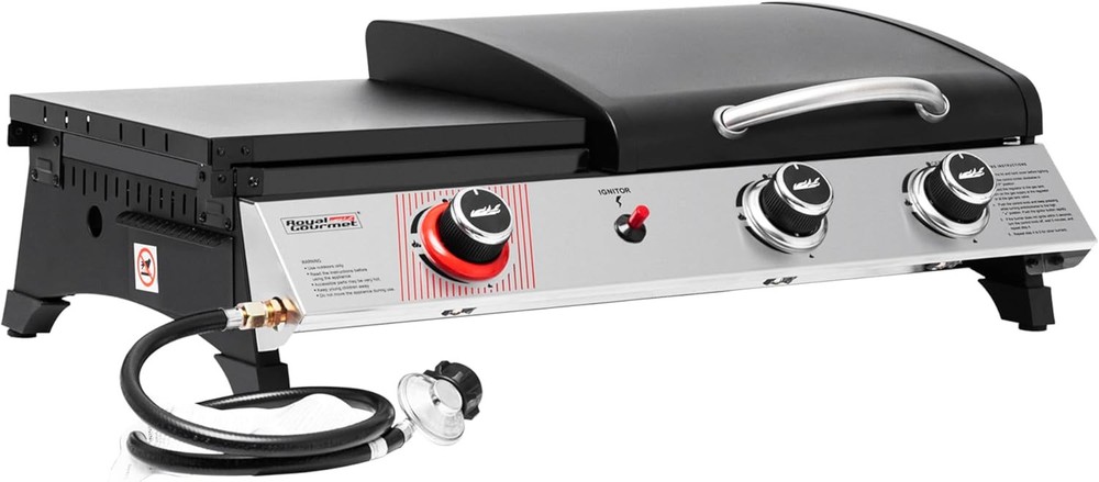 Royal Gourmet PD1305H 3-Burner Propane Gas Grill and Griddle Black & Silver