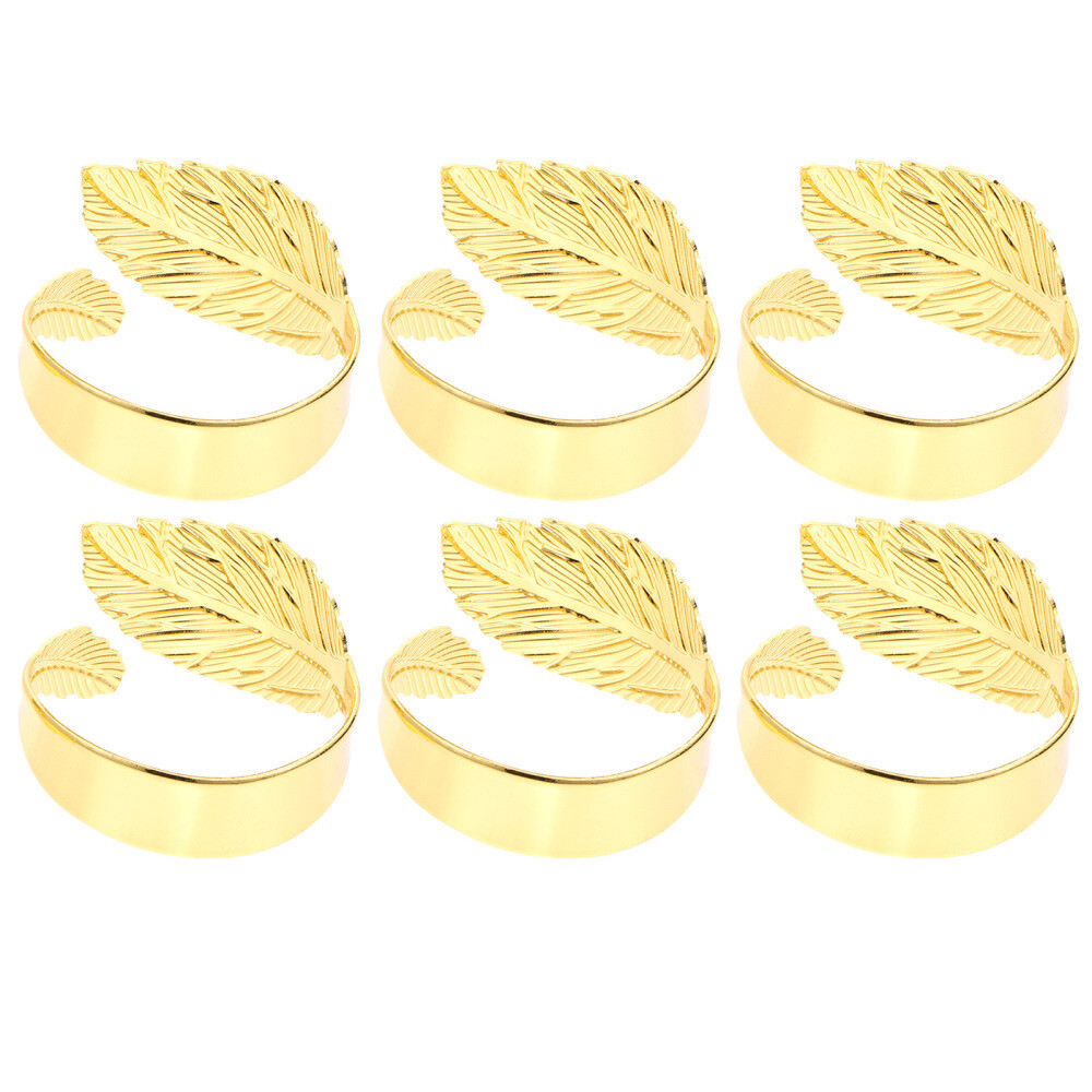 6 Gold Napkin Holder Rings for Banquet Table Decor