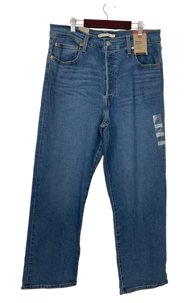 Brand New Levi's Ribcage Straight Ankle Jeans - Medium Wash High Rise - Size 32x27 - Stylish and Comfortable Fit