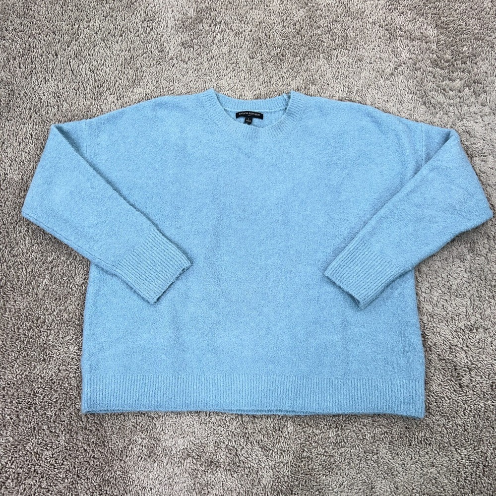 Banana Republic Womens Large Blue Oversized Cozy Pullover Sweater