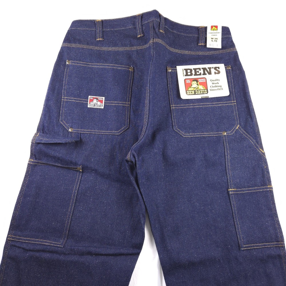 NWT Ben Davis Carpenter Indigo Denim Jeans Baggy Skate Work Dark Wash Mens 36x30