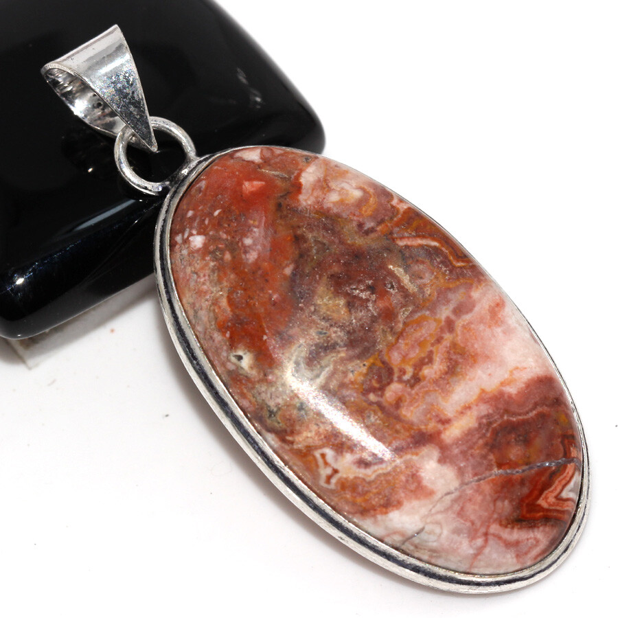 925 Silver Plated Mexican Laguna Lace Jewellery Pendant Handmade Size 2