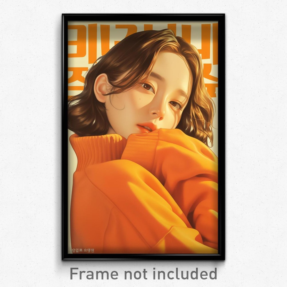 Korean Movie Poster - Woman Feeling Calm, Sparkling Orange Vest (Art Print)